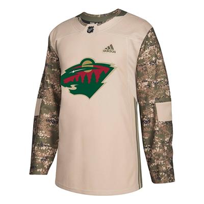 Minnesota Wild Adidas Warm Up Camo Green Jersey