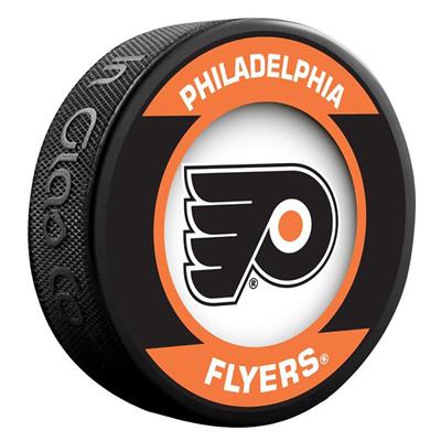 Vintage Hockey Puck - Quakers (Orange) - Philadelphia - Sticker