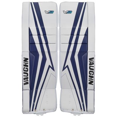 Details about   New Vaughn 700 Goal ice hockey leg pads 20 Black/Silver Velocity V6 youth goalie 