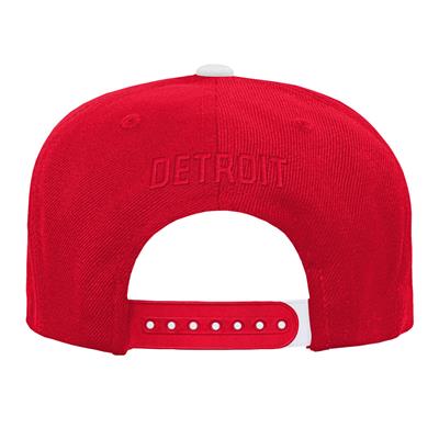 Detroit Red Wings Script Red/White Two Tone Snapback Adjustable Plastic  Snap Back Hat/Cap