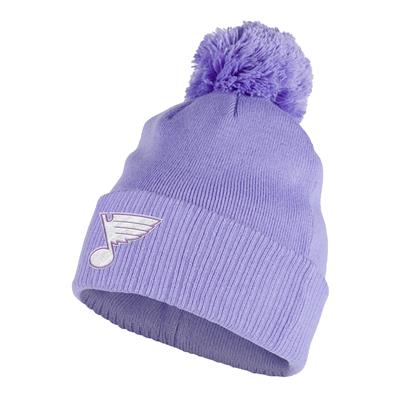 Adidas Hockey Fights Cancer Cuff Knit Pom Hat - St. Louis Blues - Adult