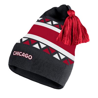 Chicago Blackhawks Youth Adidas on Ice Cuffed Pom Knit Hat