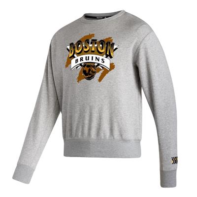 Boston Bruins Antigua Flier Bunker Tri-Blend Pullover Sweatshirt