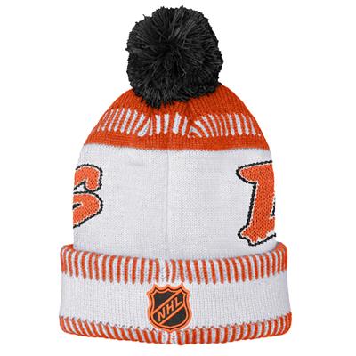 Youth New Era White Chicago Bears Retro Cuffed Knit Hat with Pom