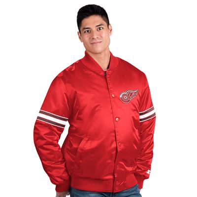 Pro Player Detroit Red Wings ジャケット GD/L Detroit Red Wings Script Tail Red Wool & Leather Varsity