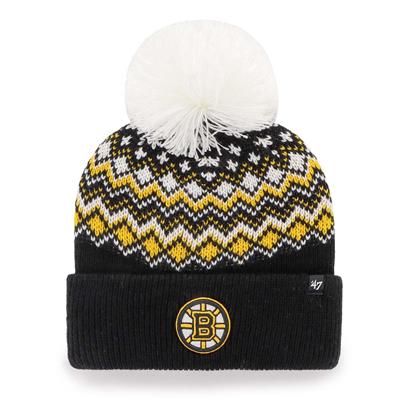 47 Boston Bruins Mens Womens Hone Cuff Knit Stretch Fit Natural White Team  Color Logo Beanie