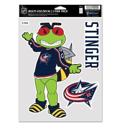 Wincraft Mascot Decal Fan Pack Columbus Blue Jackets Pure