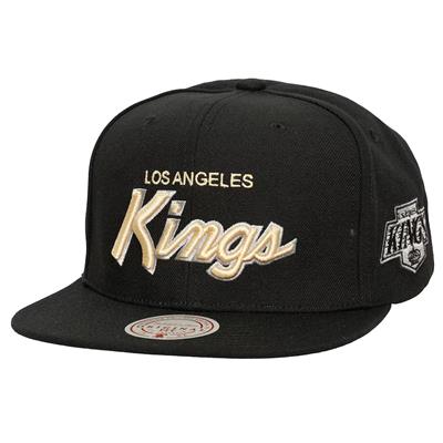 Mitchell & Ness Cream Script Snapback Hat - LA Kings - Adult