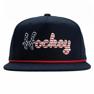 Six-Panel Structured Rope Hockey Hat with Embroidered Design - Adjustable Snap Amazon.com: ChalkTalkSPORTS Hockey Hat - Rope - Blackout  main image 4