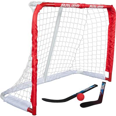 Bauer Deluxe Knee Hockey Steel Goal Set W 2 Sticks Ball Target