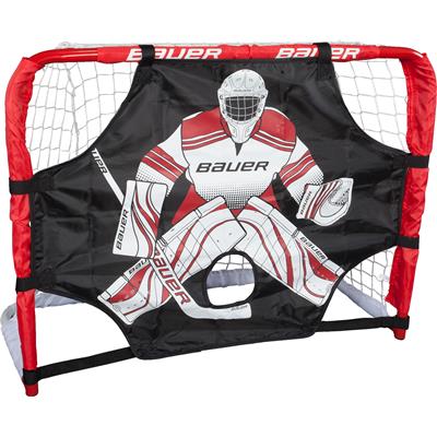 Bauer Deluxe Knee Hockey Steel Goal Set w/ Sticks, Ball Target 