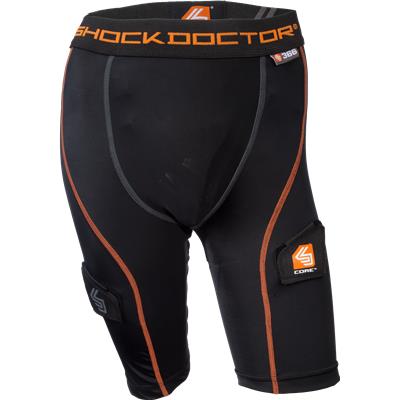Pantaloncini Compressione Shock Donna Con Protezione Pelvica - Nero/Arancio - Foto 5