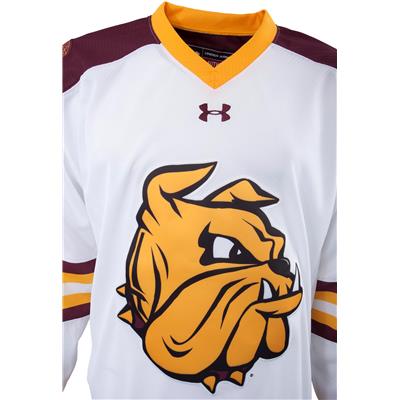 2022 Minnesota Duluth Bulldogs Men's White Hockey Jersey with NCHC Chest  Patch (Medium, 4X, 5X)